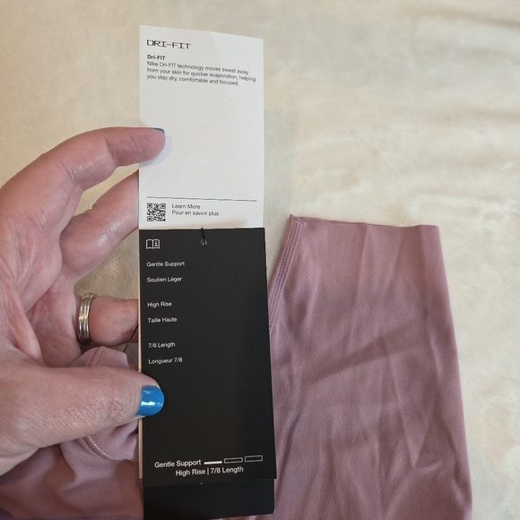 Nike Zenvy DRI-FIT leggings Size XSmall dusty rose/mauve New Training High Rise - Picture 5 of 12